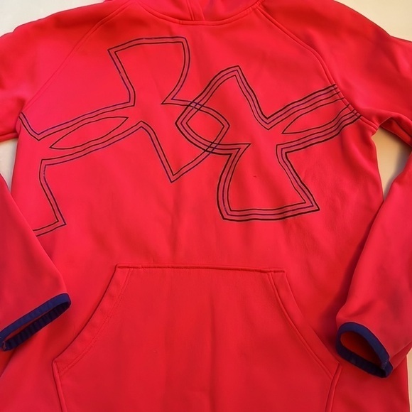 Under Armour Girl’s Pullover Coldgear Hoodie Kangaroo Pocket size Medium - Picture 3 of 7
